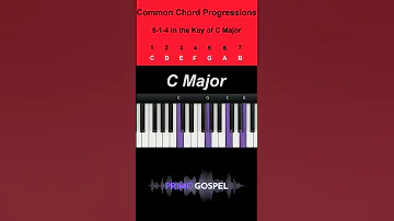 Common Chord Progression 5 1 4 In The Key Of C Major 