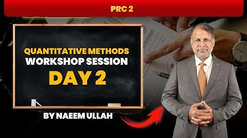 PRC 02 – Quantitative Methods | Workshop Session | Day 2 | By Sir Naeem Ullah | IQ School of Finance