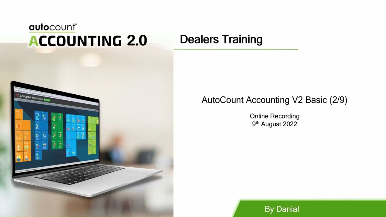 AutoCount Accounting V2 Basic 2 of 9 (Dealers Training) YouTube
