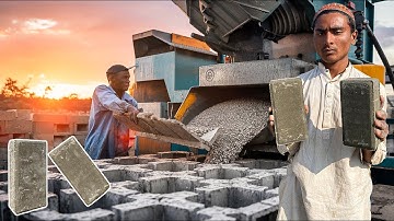 How Concrete Blocks are Made, Making Concrete Pavement Tuff Tile, Blocks Floor Making in Factory