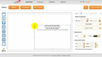 Digital Signage widgets - Rolling text