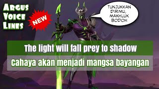 Argus New Voice and Quotes Mobile Legends dan Artinya