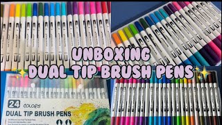 DIY Unboxing of my new brand Artskills Dual tipped brush markers, Unboxing, Art