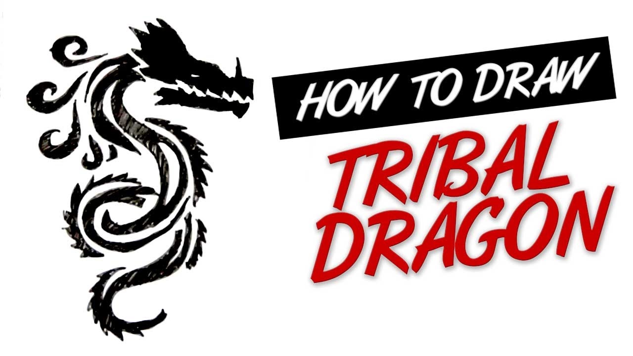 how to draw tribal dragon tattoo design 16 youtube how to draw tribal dragon tattoo design 16 youtube