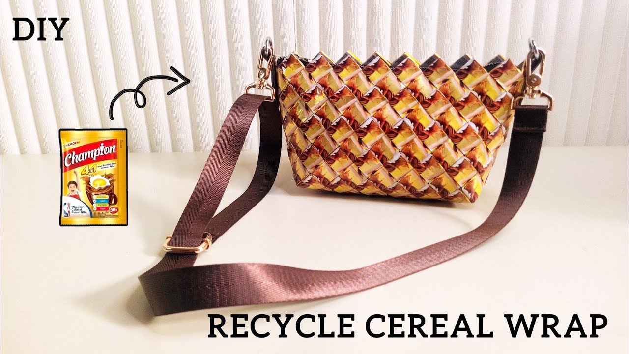 DIY TAS ANYAMAN DARI BUNGKUS SEREAL (UNTUK PEMULA) | ANYAMAN TUTORIAL