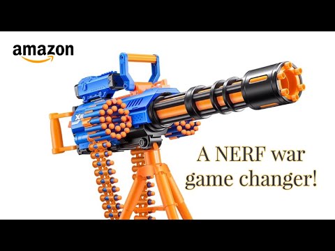 This Nerf style gun is a game changer during any Nerf war! Zuru XSHOT Insanity blaster!