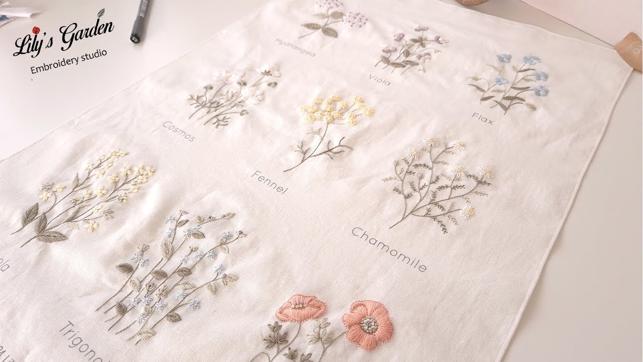CC [릴리스가든 프랑스자수 패키지] 야생화도감 꽃자수 DIY Wildflower collection embroidery