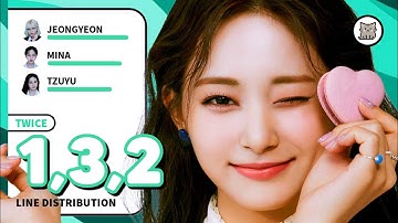 TWICE (Jeongyeon, Mina, Tzuyu) - 1, 3, 2 (Line Distribution)