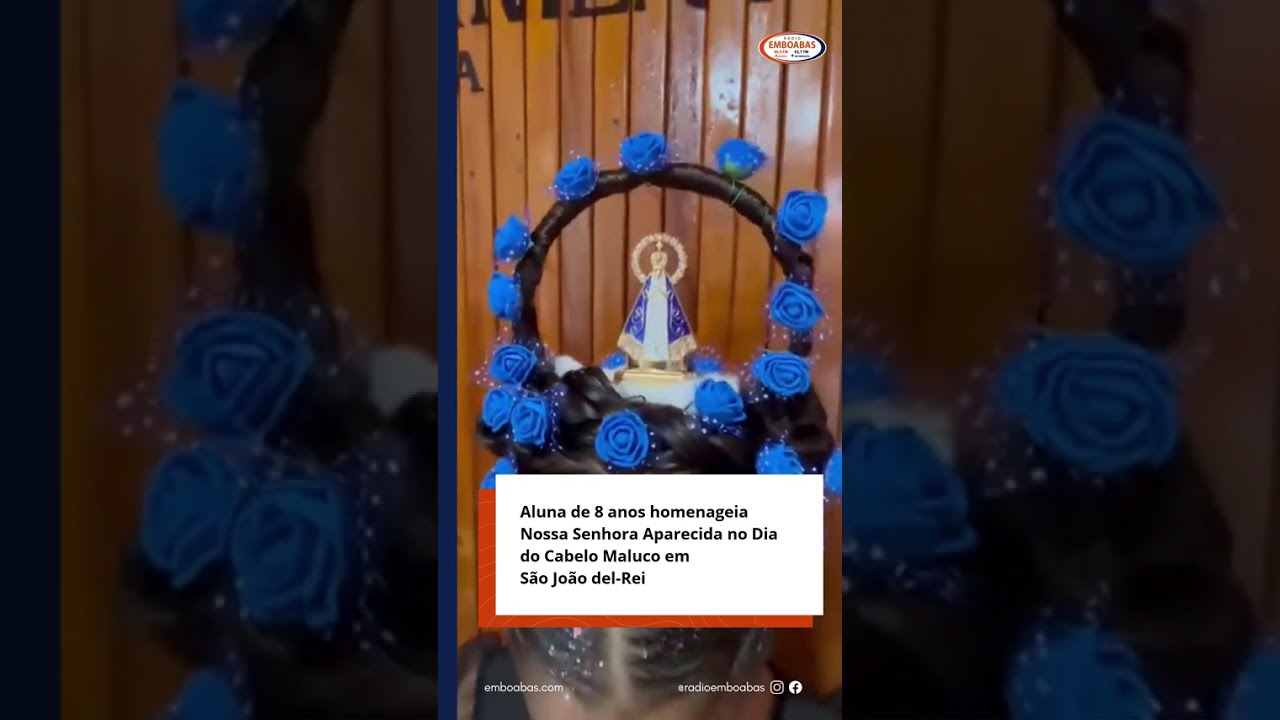 Aluna de 8 anos homenageia Nossa Senhora Aparecida no Dia do Cabelo Maluco em São João del-Rei