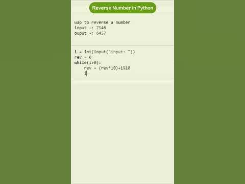 reverse number using while loop in python | while loop in python | # ...