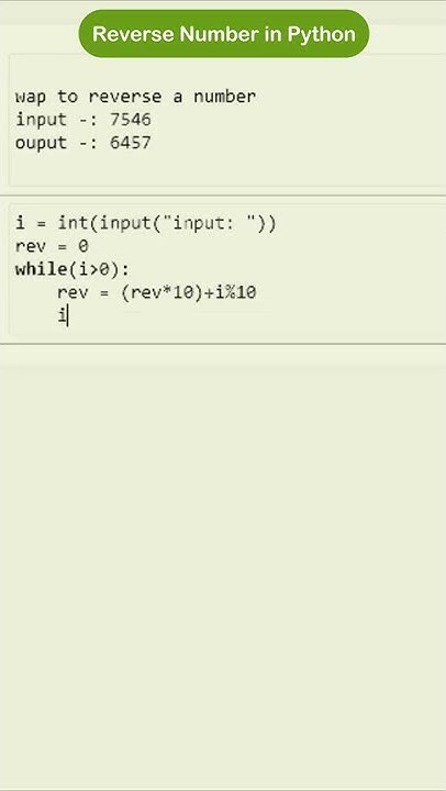 reverse number using while loop in python | while loop in python | # ...