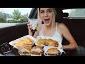 Bacon cheeseburger, Chili cheese fries, And Tatar tots Mukbang!!