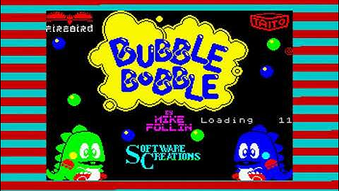 Jeremy Webb playing Bubble Bobble by Software Creations for the 48/128k Sinclair ZX Spectrum