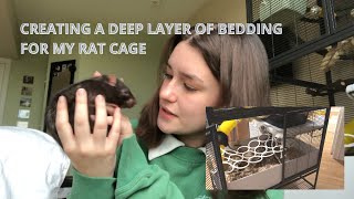 Creating a deep layer of bedding for my rat cage