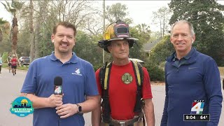 Man runs Gate River Run in firefighter equipment for 20th year