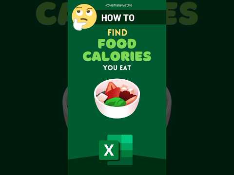 Find Food Calories you Eat in Excel viral trending reels shorts excel how to
