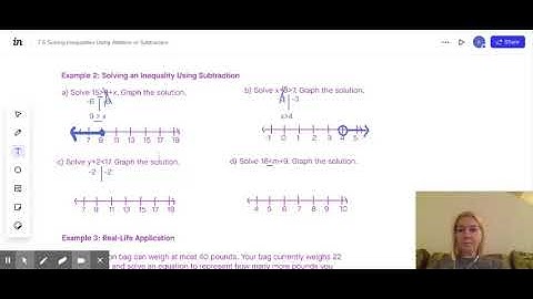 7.6 Solving Inequalities Using Add. or Subtraction - Ex 2: Solving an Inequality Using Subtraction