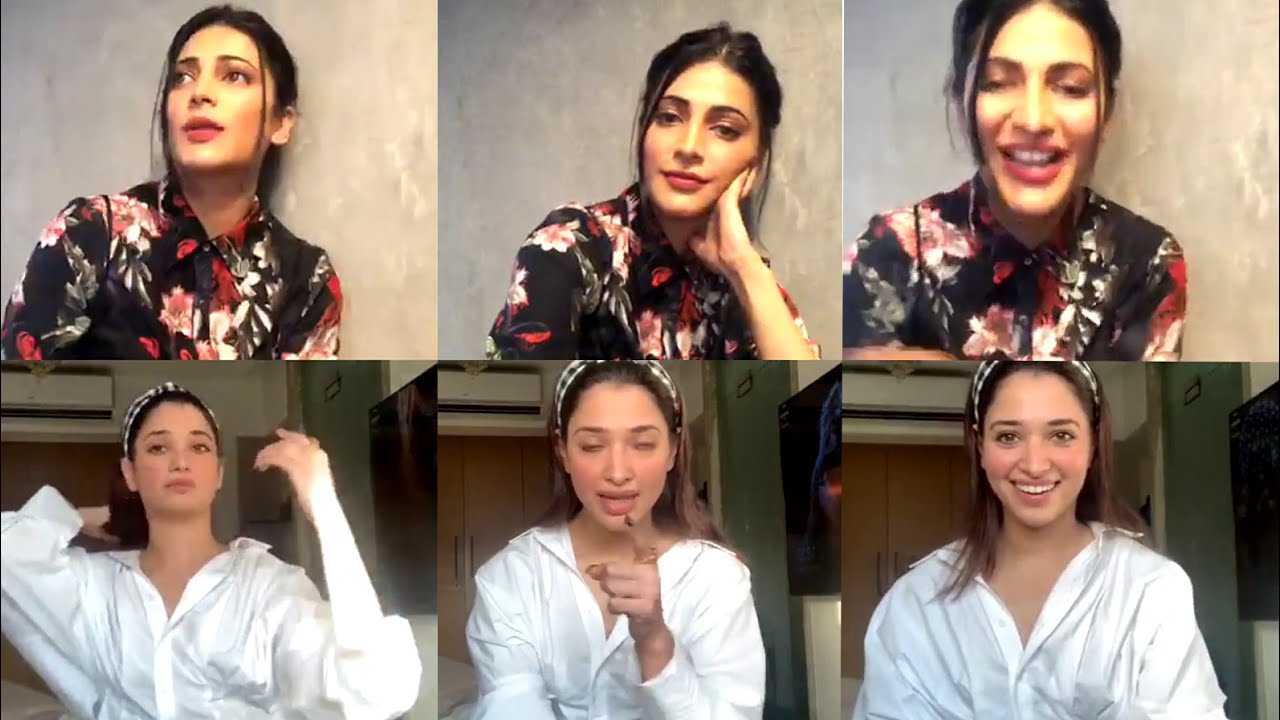 Shruti Haasan and Tamanna instagram live
