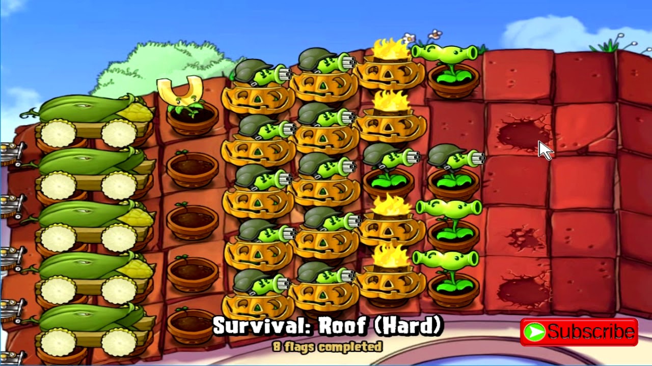 Plants Vs Zombies Hacked Survival Torchwood Threepeater Youtube