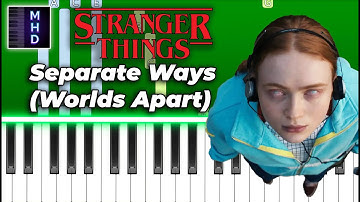 Stranger Things - Journey - Separate Ways (Worlds Apart) Remix - Piano Tutorial