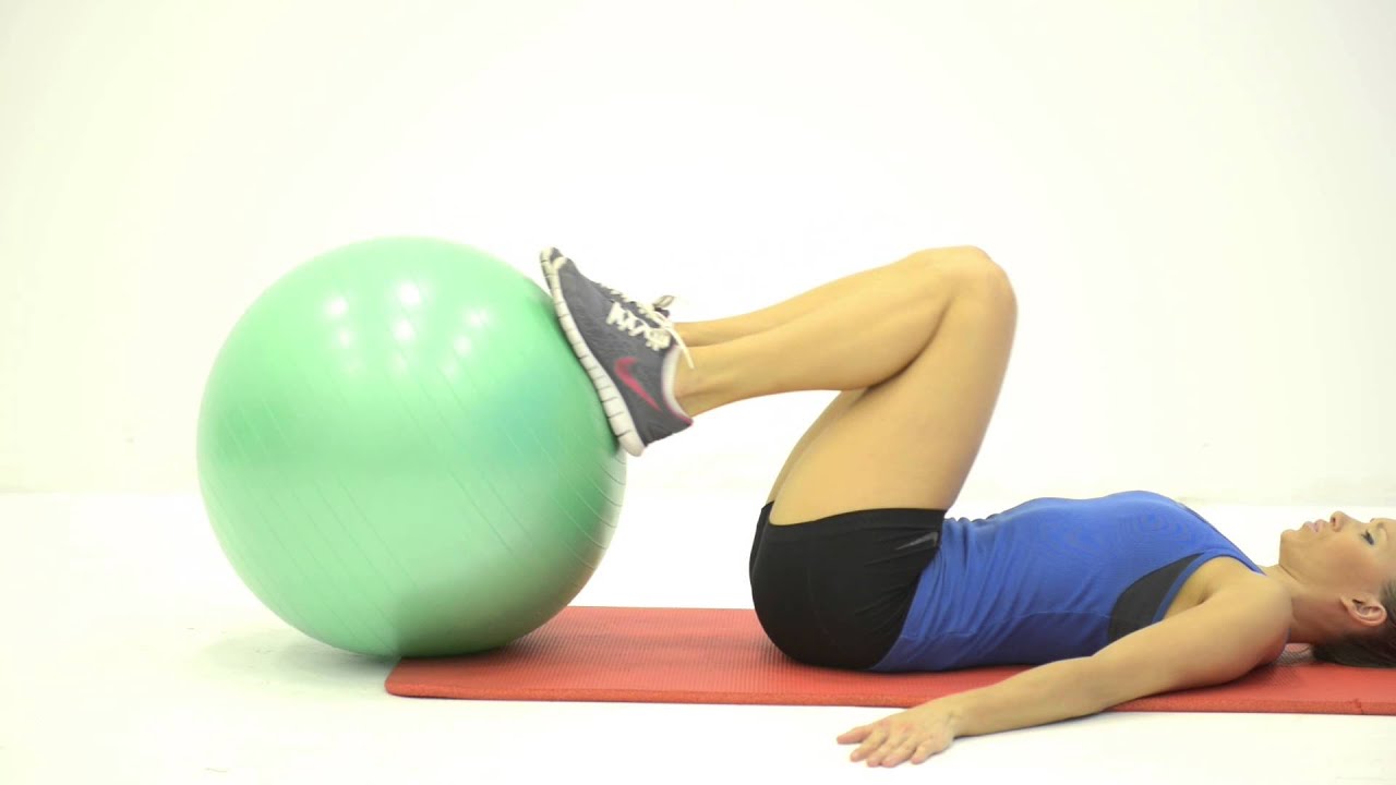 Lying KneeIns with Stability Ball Women YouTube