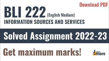 IGNOU BLI 222 Solved Assignment 2022-23 (English Medium) | PDF Download