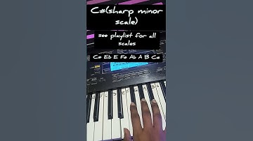 C-sharp minor scale,on keyboard/piano for beginners easy lesson/tutorial