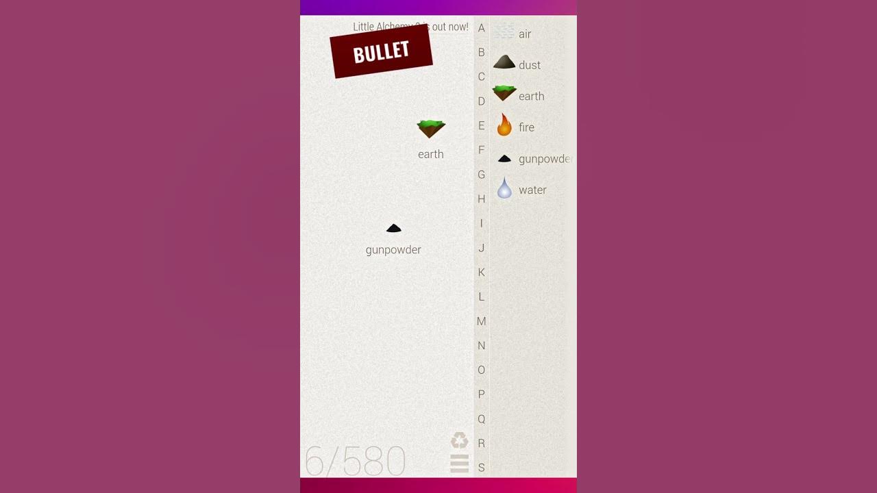 The Bullet In Little Alchemy! tutorial littlealchemy shorts YouTube
