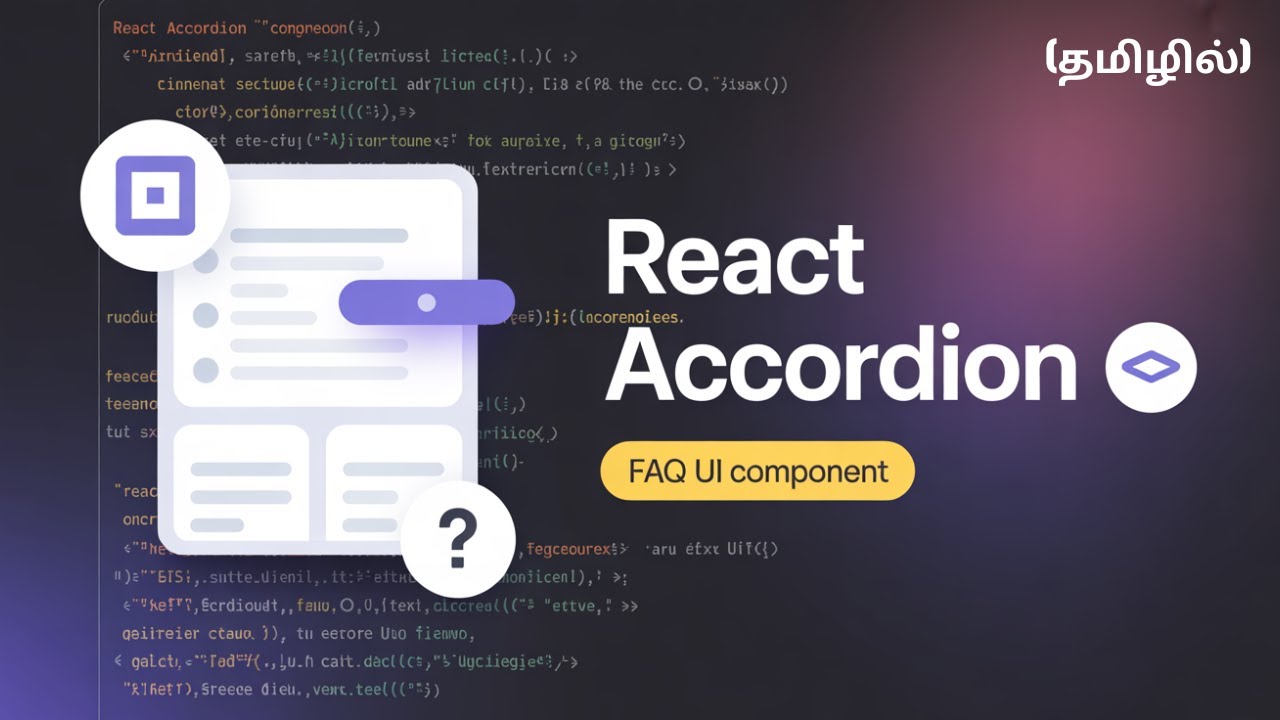 React Accordion Component 🔽  | FAQ UI Project for Interviews 🔥 | CodeWithAswin | Tamil