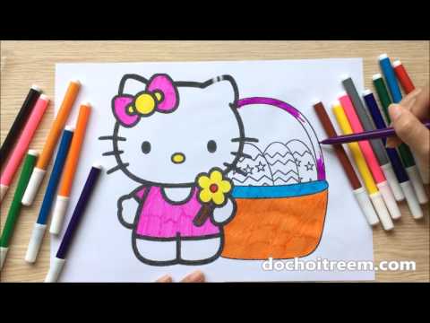 Tranh Tô Màu Mickey - Đồ chơi trẻ em TÔ MÀU TRANH MÈO HELLO KITTY, HỌC TÔ  MÀU - Color Painting, Learn Color (Chim Xinh)