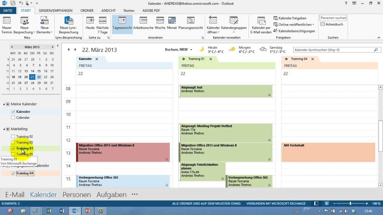 Outlook Kalendergruppen Kalender Teil 15 Youtube