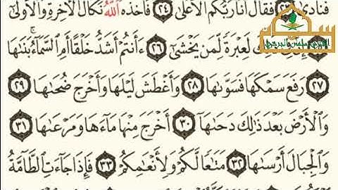 سورة النازعات - الجزء ٣٠ - القارئ سلمان نعيم الجردي 
