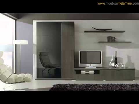 Muebles de sala en melamine youtube Muebles de melamina para tv