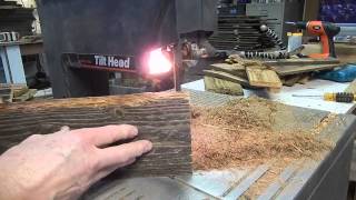 How to Resaw Fencing for Rustic Birdhouses with a Bandsaw Woodworking #3 When I make birdhouses I use reclaimed cedar fencing The fencing is very weathered, so I scrape the wood backwards against the