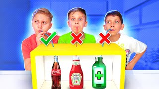 DON’T CHOOSE THE WRONG MYSTERY DRINK CHALLENGE | Roma and Friends