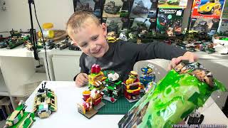 Minecraft из LEGO: Оливер собирает сценку из Minecraft - ад, шахта и вагонетки ;)