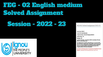 FEG-02 English medium solved assignment 2022-23||feg-02 English medium||@thatwasopenstudy2717