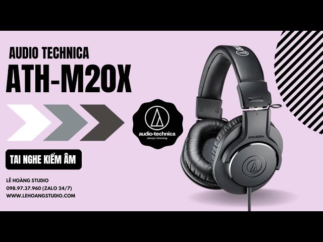 Tai Nghe Audio Technica ATH-M20X Của Nhật Dùng Kiểm Âm Phòng Thu, Nghe Nhạc Chuẩn, Kiểu Dáng Gọn Đẹp