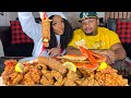 DEEP FRIED SEAFOOD MUKBANG| KING CRAB| HUGE LOBSTER TAILS| ANNOUNCING THE GIVEAWAY WINNERS🔥😍🤑