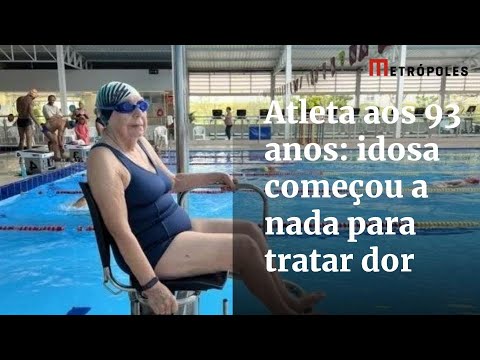 Atleta aos 93 anos: idosa começou a nadar para tratar dor nas costas