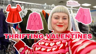 Thrifting for VALENTINES DAY 2023 + Lovecore Barbiecore Princess Core + Try On Thrift Haul