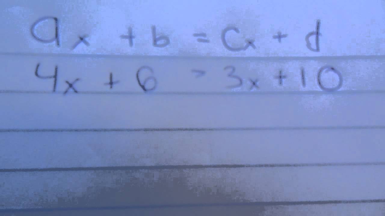8o Resolución de ecuaciones de primer grado de la forma ax + b = cx + d. YouTube 8o Resolución de ecuaciones de primer grado de la forma ax + b = cx + d. YouTube