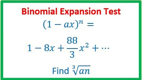 First three terms of Binomial Expansion (1-ax)^n is given find Exponent and constant