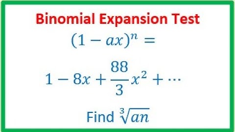 First three terms of Binomial Expansion (1-ax)^n is given find Exponent and constant