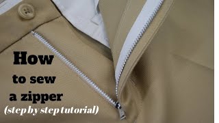 how to fix a zipper to trouser step by step tutorial