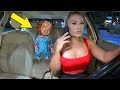 HAUNTED DOLL COMES TO LIFE IN CAR PRANK ON GIRLFRIEND.. (cute reaction)