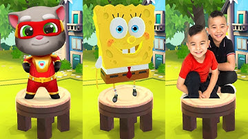 Tag with Ryan SpongeBob vs Talking Tom Hero Dash vs CKN Toys Car Hero Run All Characters Unlocked