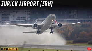 24 AMAZING TAKE OFFS & LANDINGS in 4K | ZURICH Airport Plane Spotting (ZRH/LSZH)
