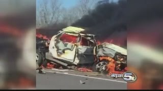Mother And Child Rescued From Fiery Crash
