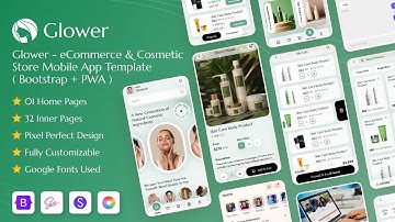 *Glower - eCommerce & Cosmetic Store Mobile App Template ( Bootstrap + PWA )* #bootstrap  #template